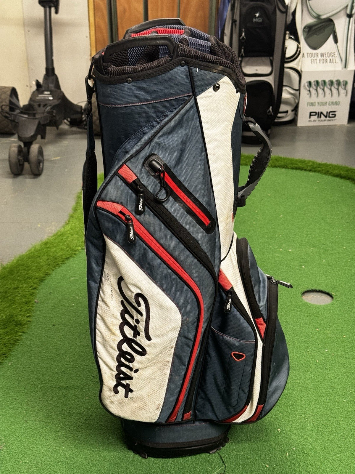 Titleist Golf Cart Bag 14 Way Red/White/Blue