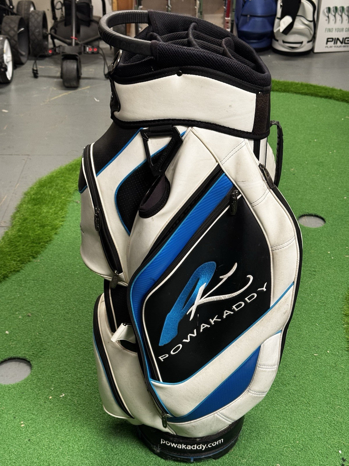 Powakaddy Cart Bag White/Blue/Black