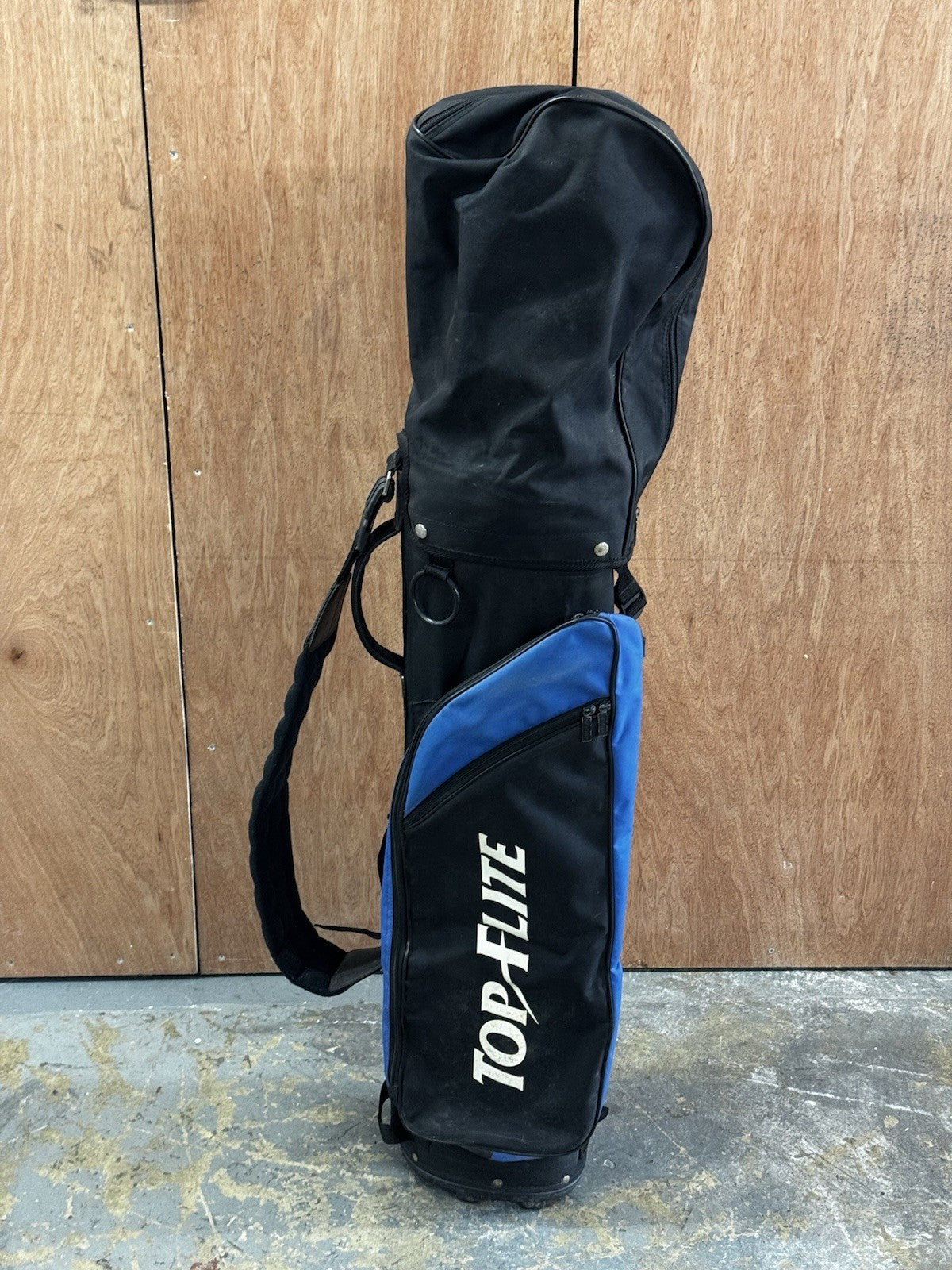 Top Flight Golf Bag Black Blue Carry Shoulder Strap