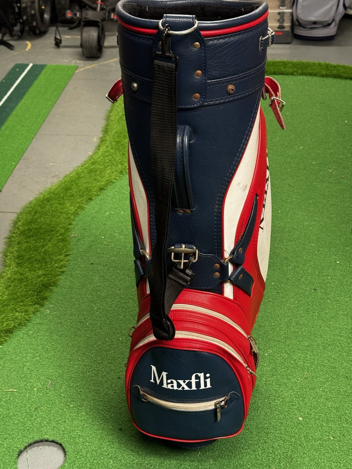 Maxfli Retro Golf Cart Bag Red/White/Blue