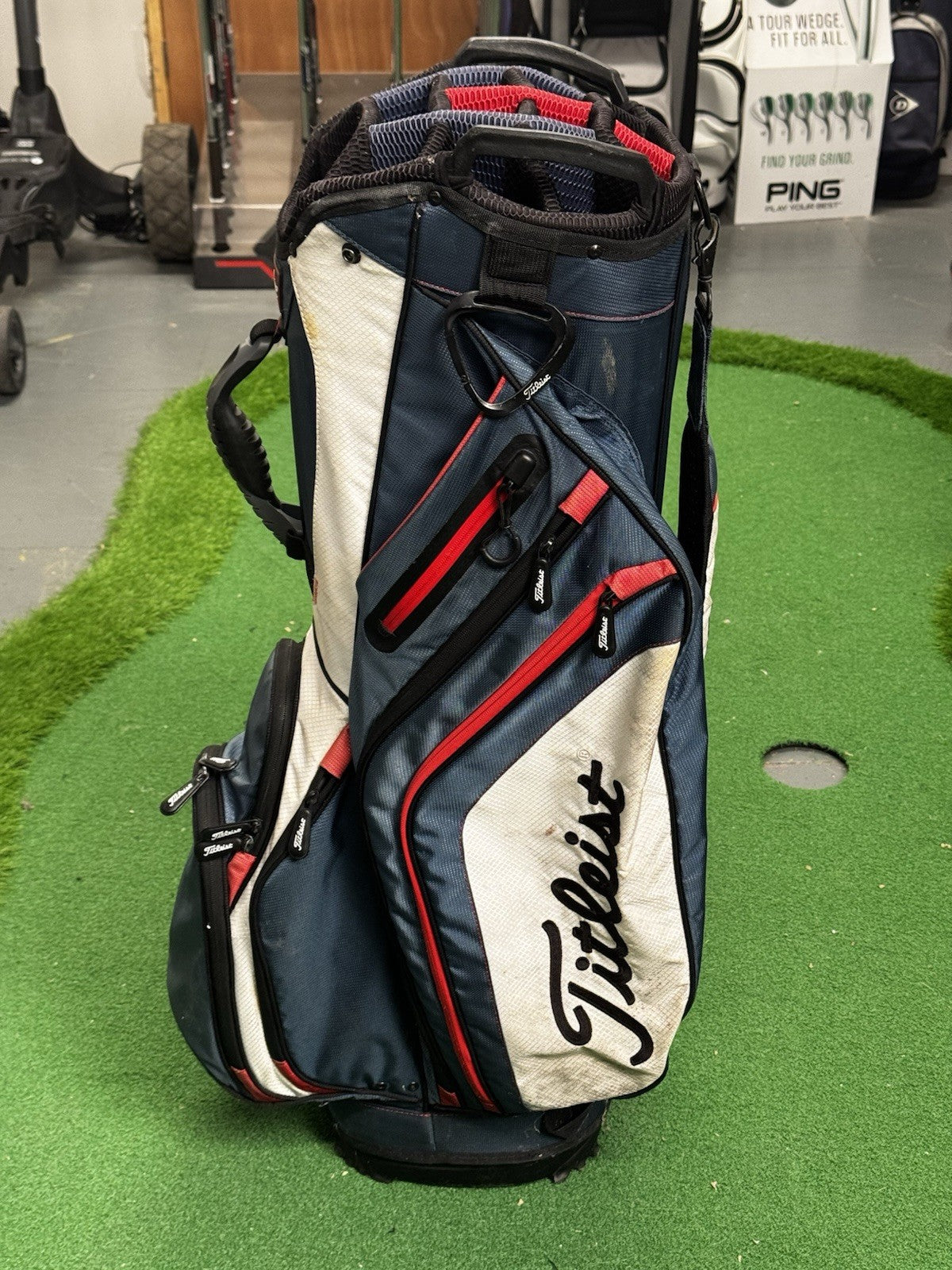 Titleist Golf Cart Bag 14 Way Red/White/Blue