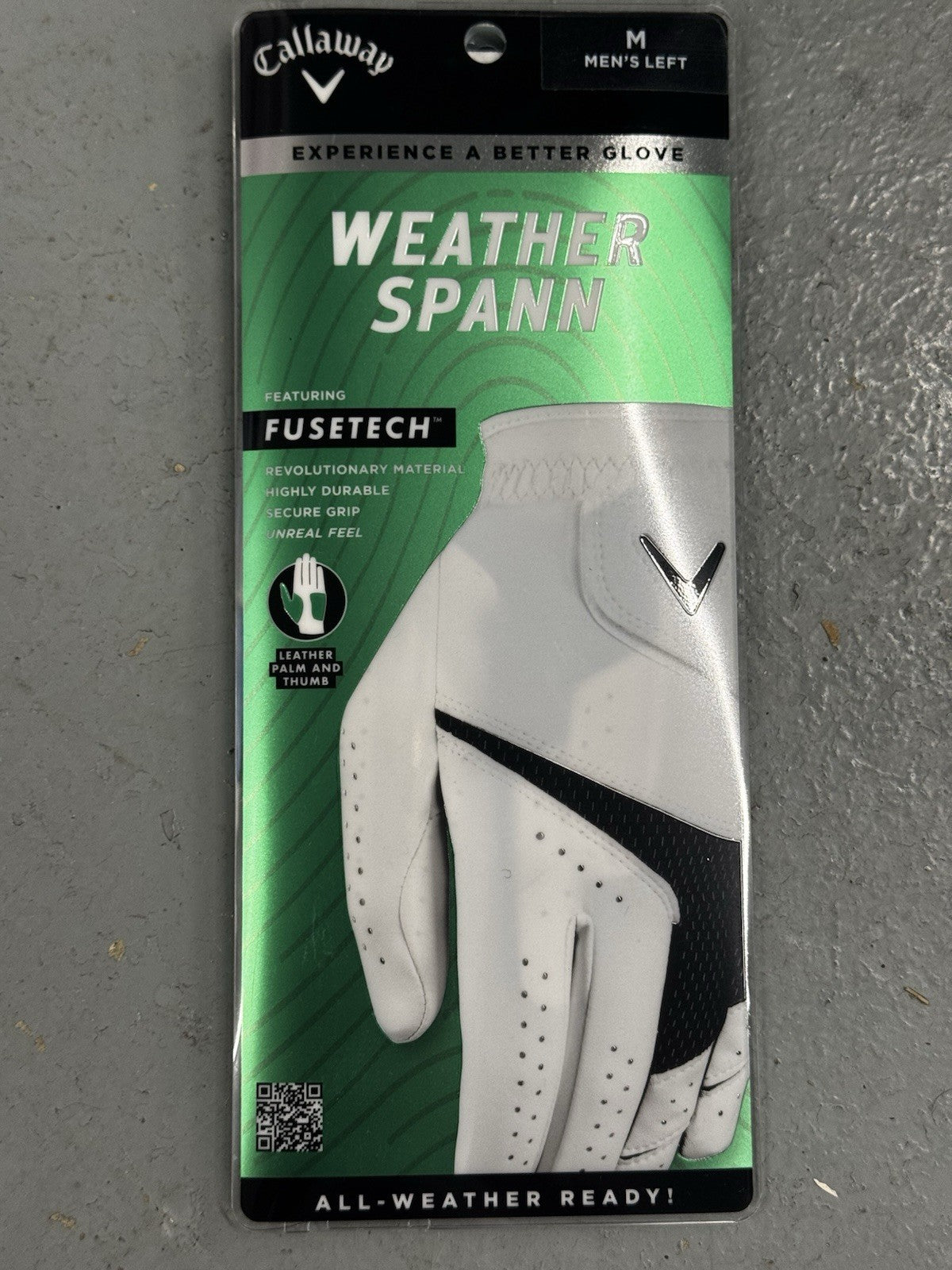 Callaway WEATHER SPANN Golf Glove Men's Left hand Size M