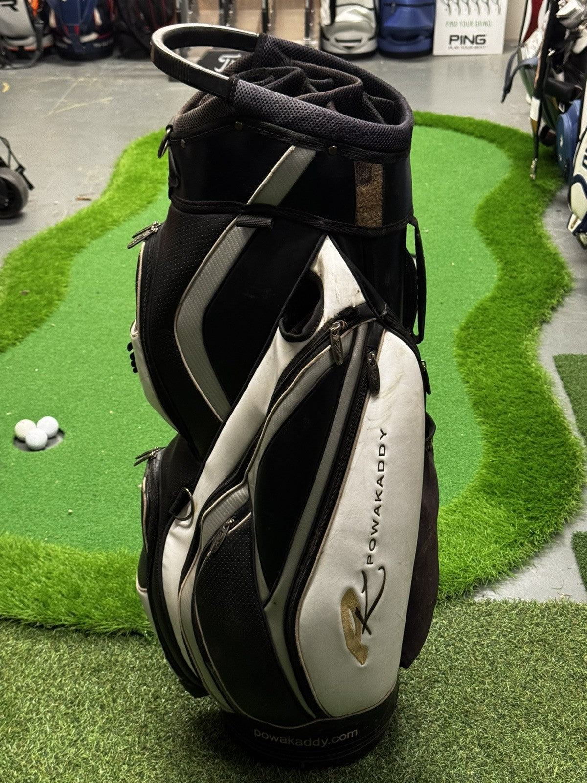 Powakaddy Golf Trolley Cart Bag White/Black