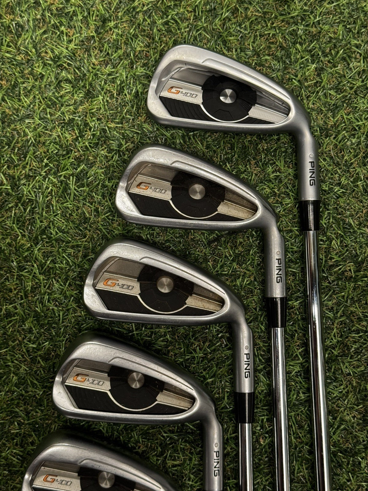 Ping G400 Iron Set 4-UW White Dot Stiff Flex Ping AWT 2.0 Shafts +0.5 Inch