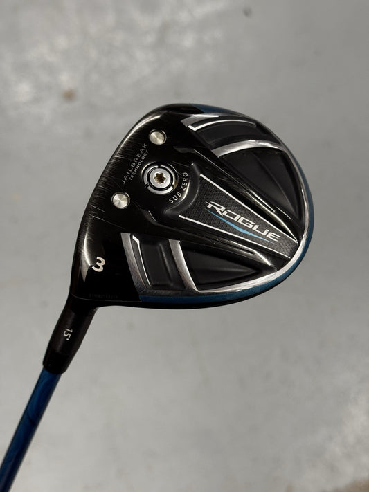Left Hand Callaway Rogue Sub Zero 15* Fairway Wood Stiff *Used Great Condition*