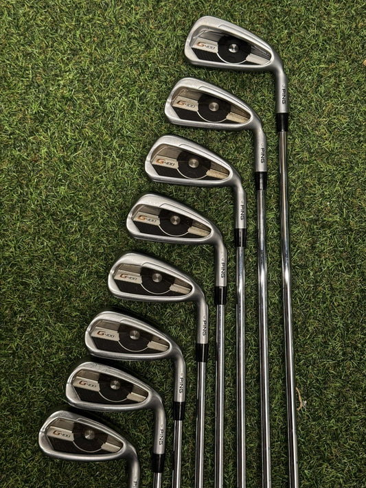 Ping G400 Iron Set 4-UW White Dot Stiff Flex Ping AWT 2.0 Shafts +0.5 Inch