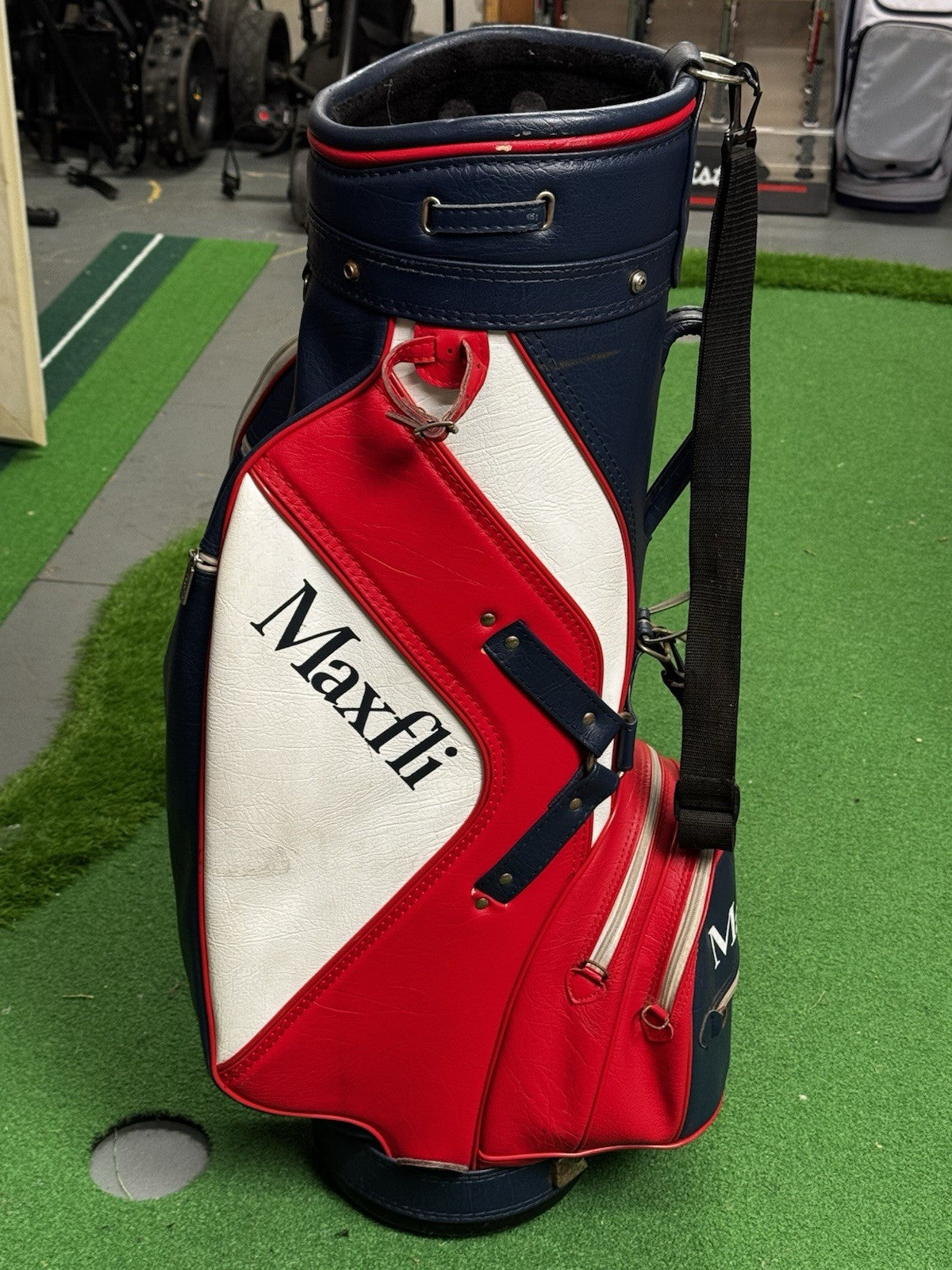Maxfli Retro Golf Cart Bag Red/White/Blue