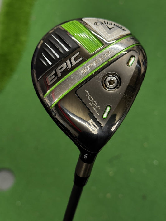 Callaway Epic Speed 5 Wood 18 Degree Stiff Flex HZRDUS Smoke Green Shaft