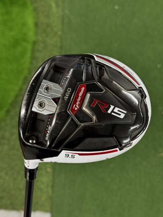 Left Hand Taylormade R15 Driver 9.5 Degree Stiff Fujikura Speeder Evolution