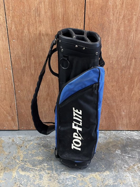 Top Flight Golf Bag Black Blue Carry Shoulder Strap