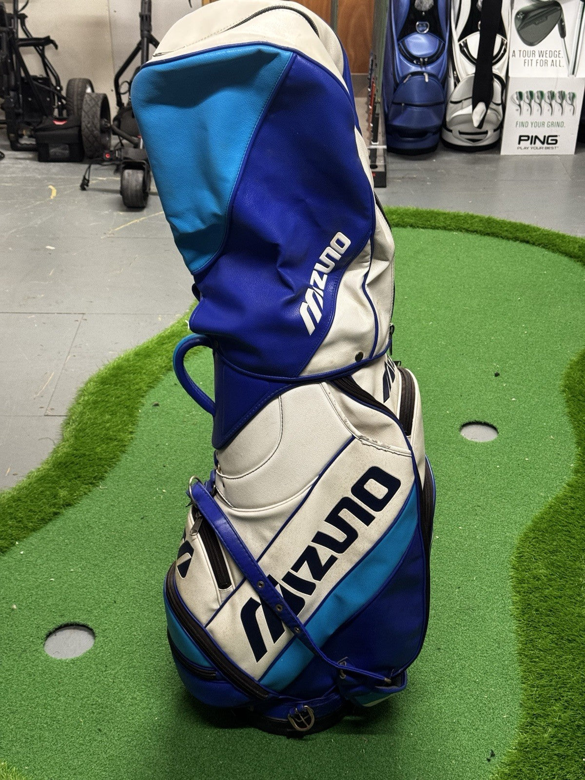 Mizuno Tour Cart Golf Bag 6-Way Divider Blue/White