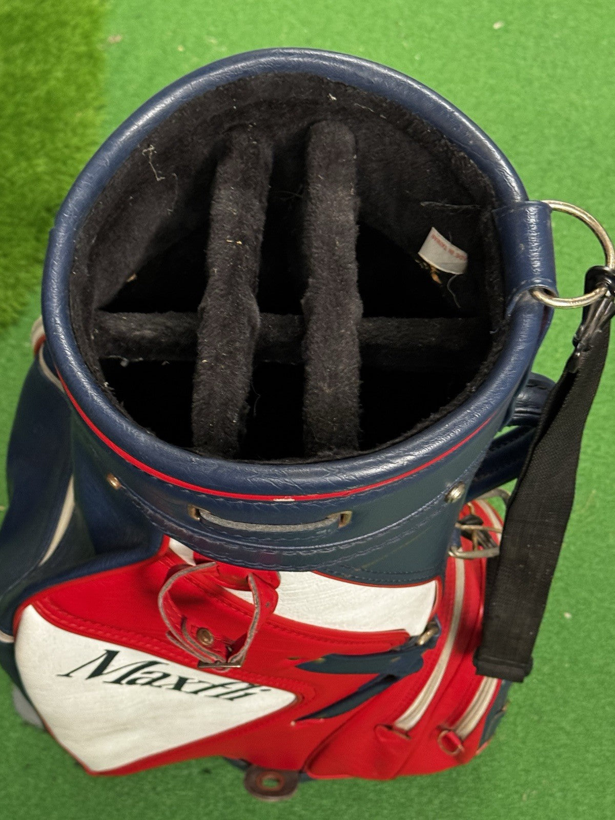 Maxfli Retro Golf Cart Bag Red/White/Blue