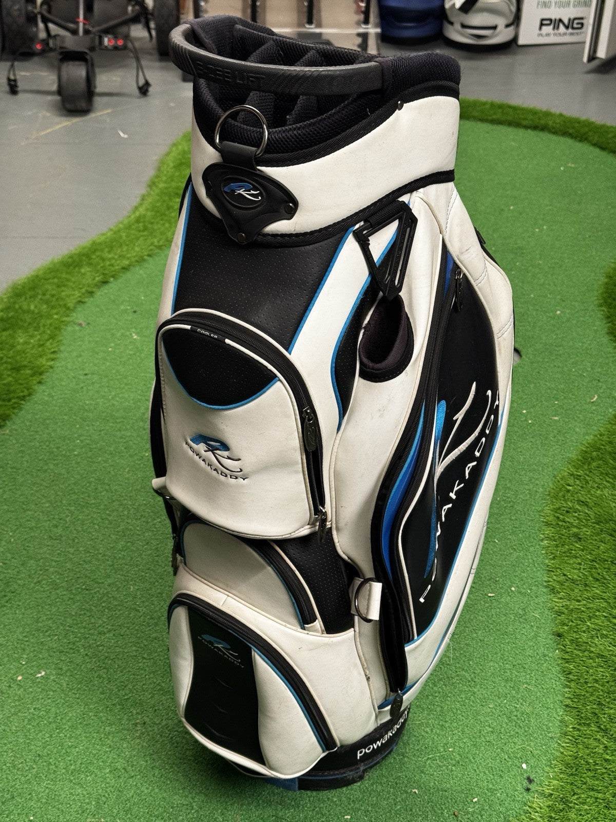 Powakaddy Cart Bag White/Blue/Black