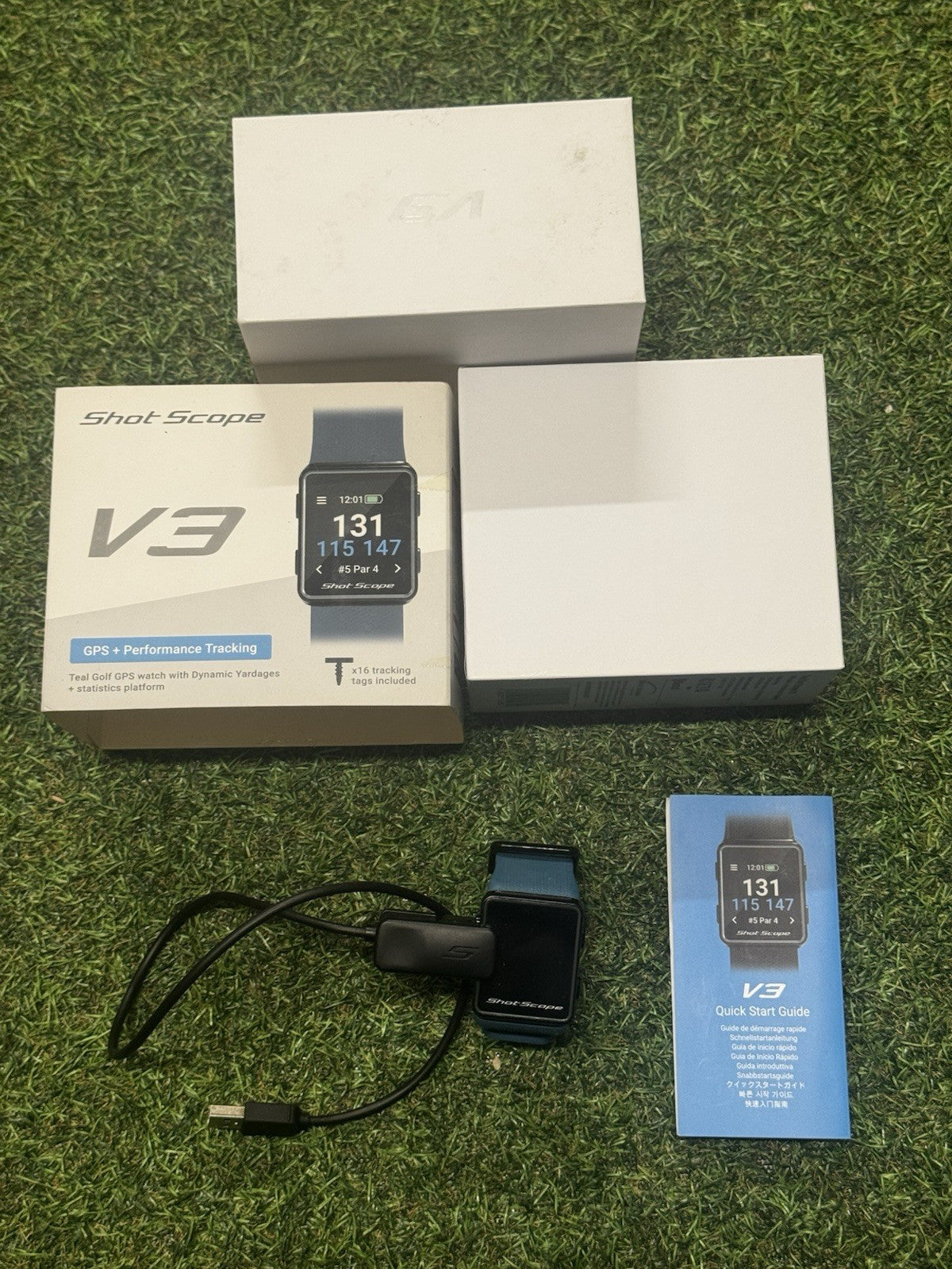 Shot Scope V3 GPS Golf Watch + Charger