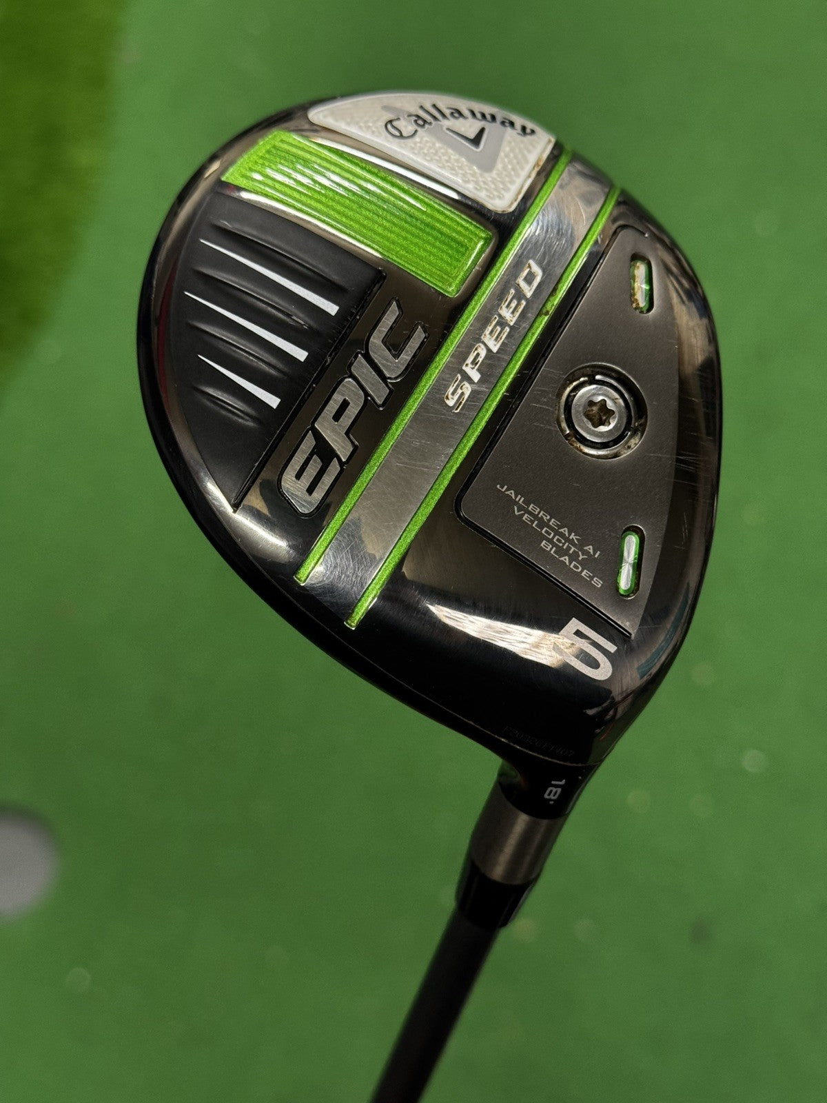 Callaway Epic Speed 5 Wood 18 Degree Stiff Flex HZRDUS Smoke Green Shaft