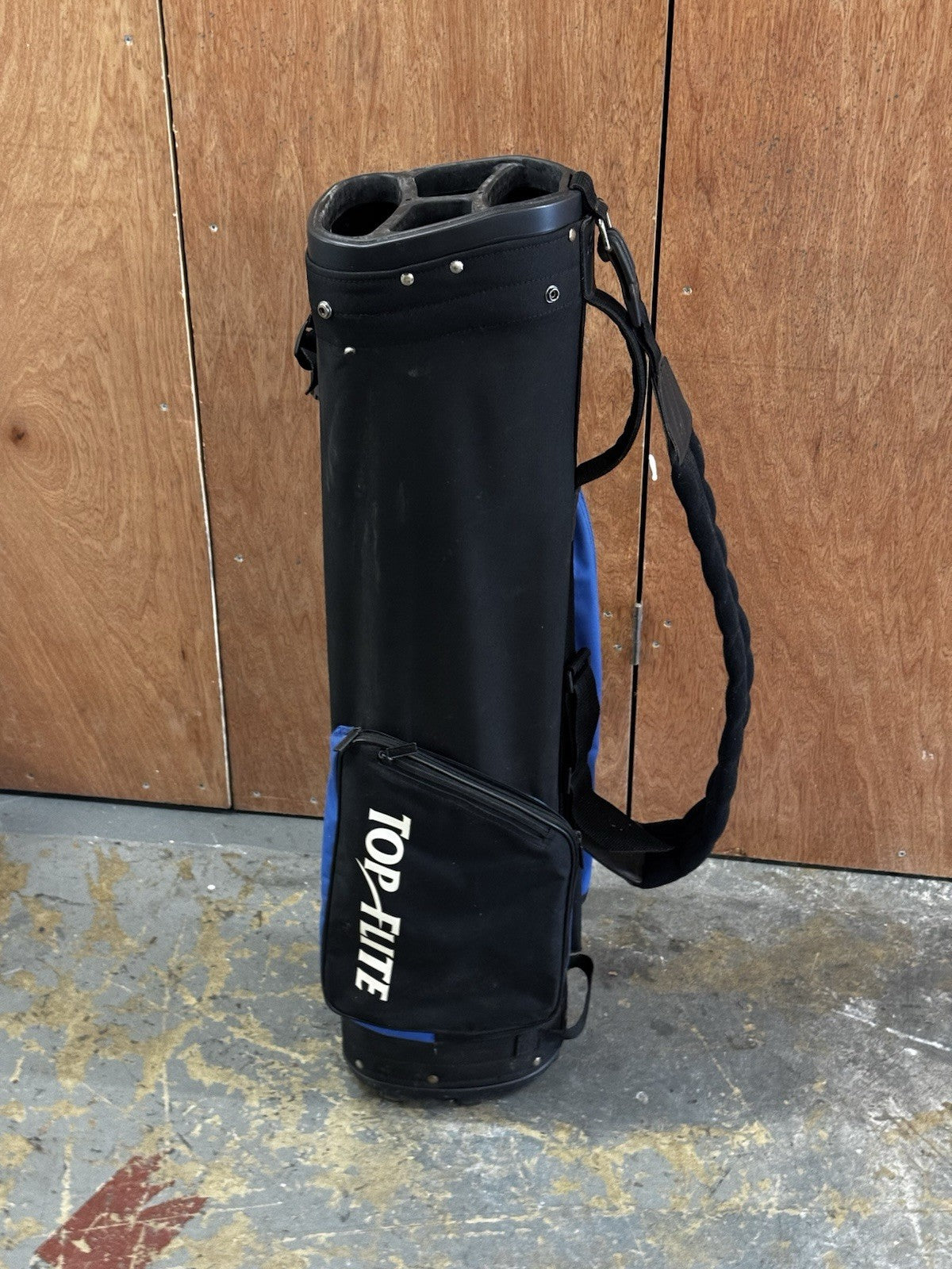 Top Flight Golf Bag Black Blue Carry Shoulder Strap
