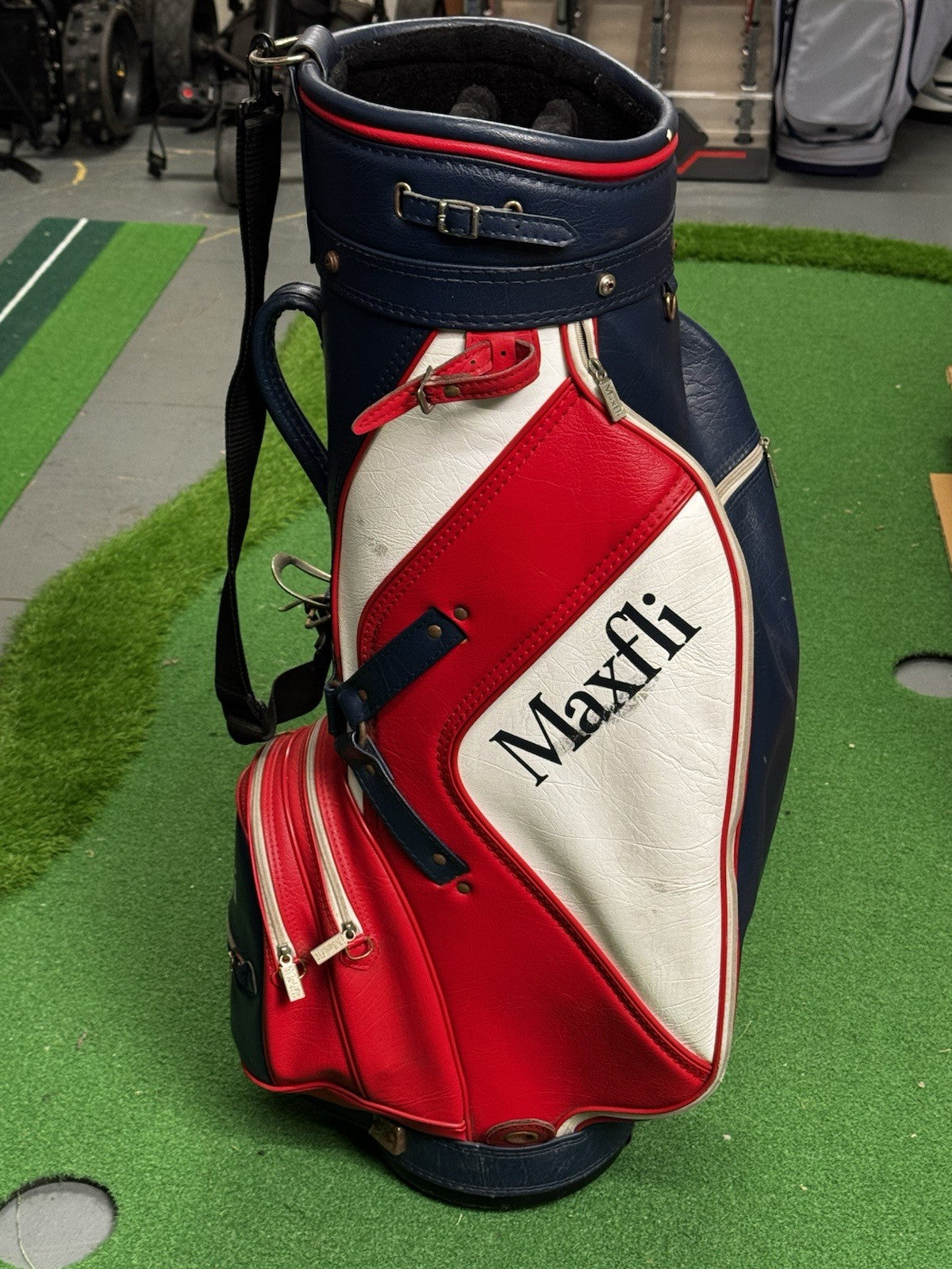 Maxfli Retro Golf Cart Bag Red/White/Blue