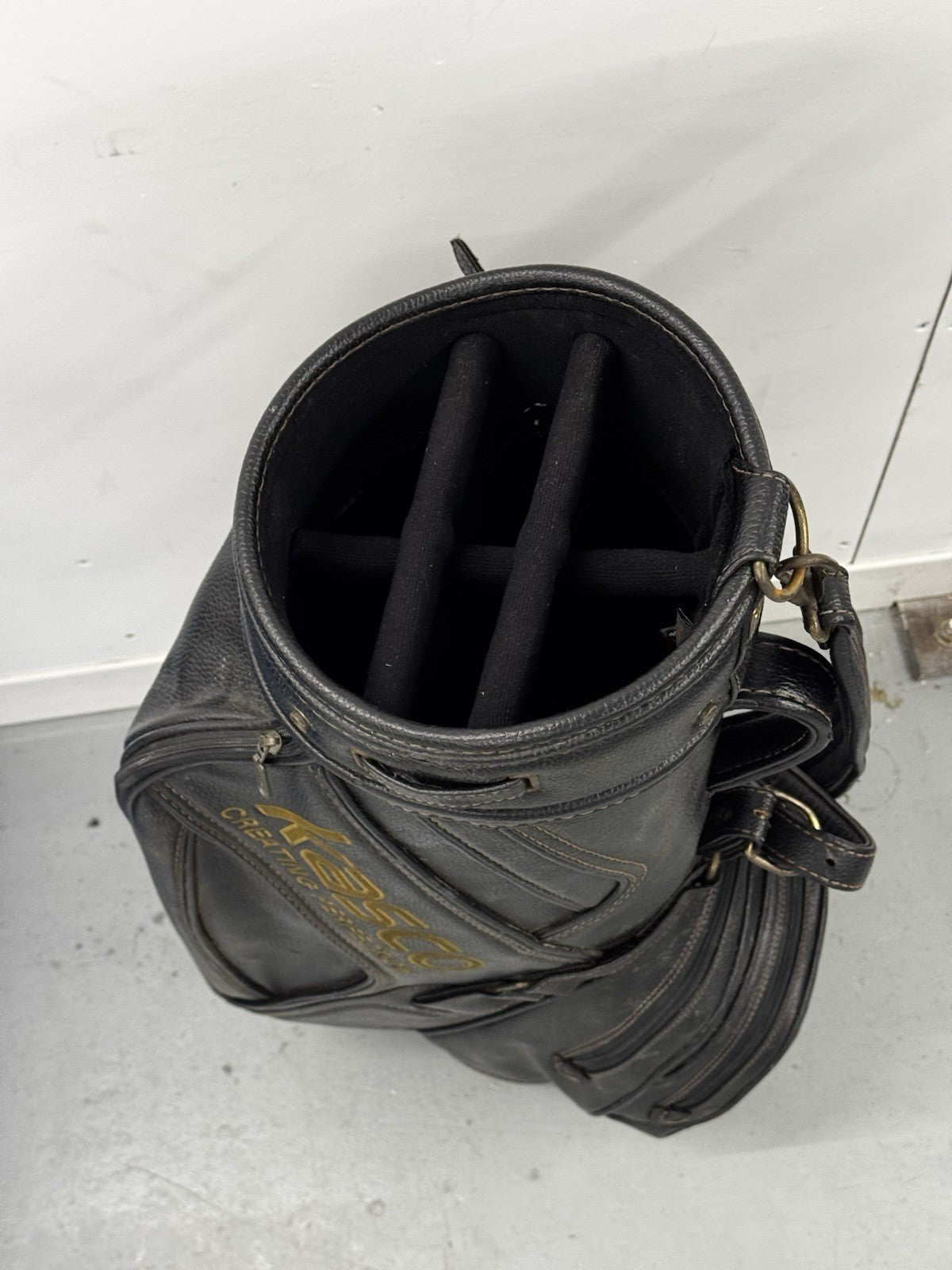 Kasco Golf Bag 6 Way Dividers Leather *Used*