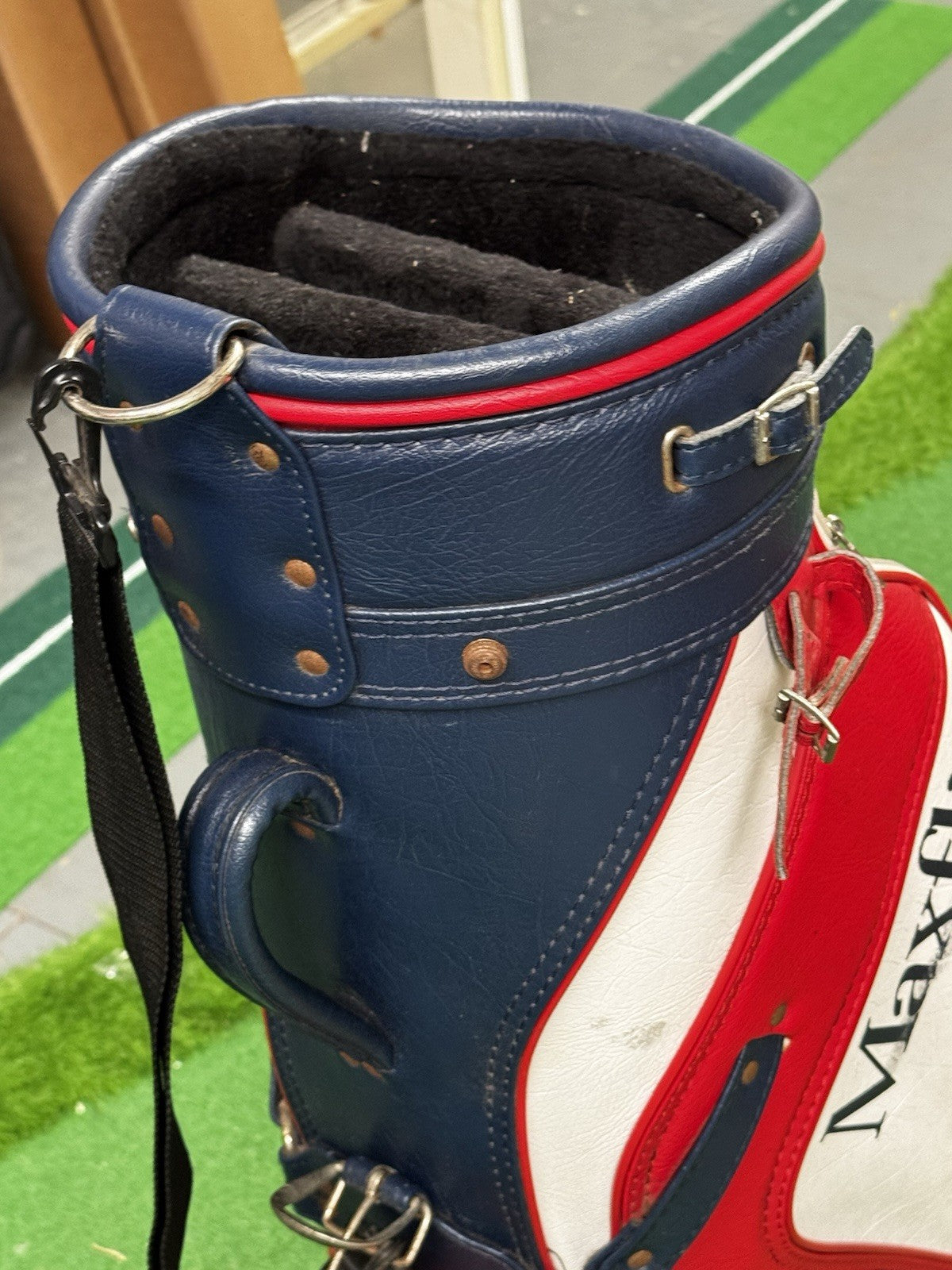 Maxfli Retro Golf Cart Bag Red/White/Blue